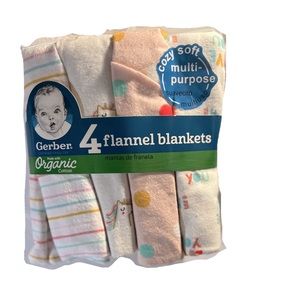 Baby Essentials 4 Pack Flannel Blankets